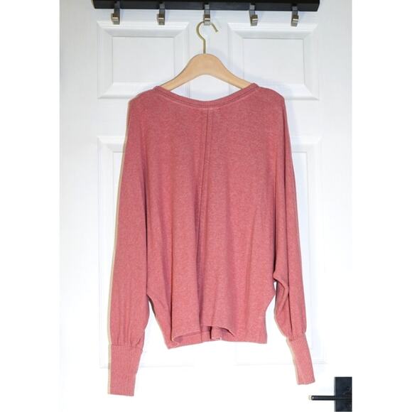 Saturday Sunday by Anthropologie - Long Sleeve V-Neck Sweater Top Pink / Size M - Picture 2 of 5